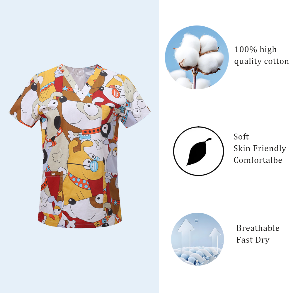 Flowers Scrubs Medical Uniform - Pet Supplies Jersey review and price