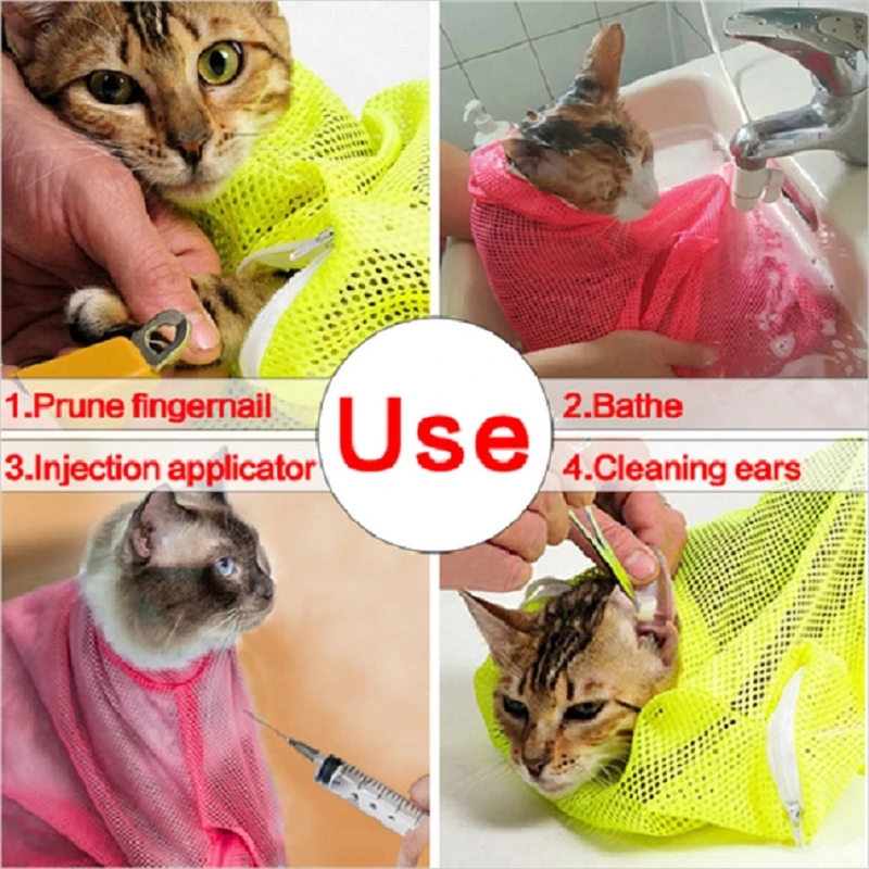Mesh Pet Bath Bag Cats Groomin - Pet Supplies Nail Trim review and price