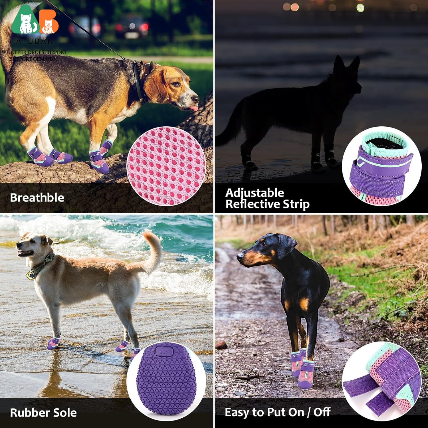 ATUBAN Dog Shoes for Hot Pavem - Dog Booties Paw Protector review and price