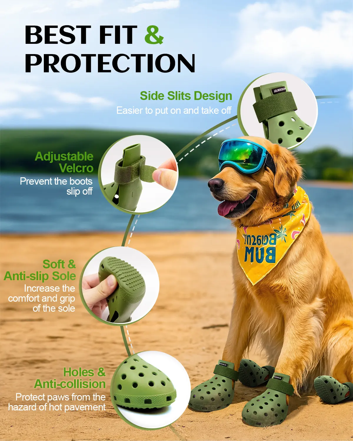 Dog Shoes for Hot Pavement - D - Dog Booties Paw Protector review and price
