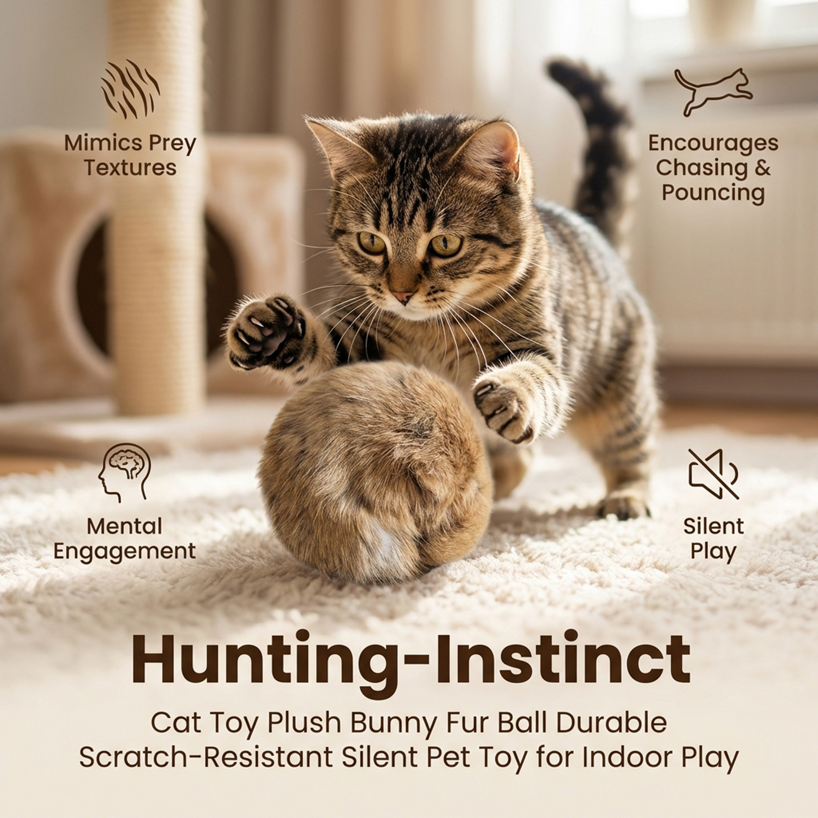 1/2/3/6pcs Rabbit Fur Ball Int - Catnip Toys review and price