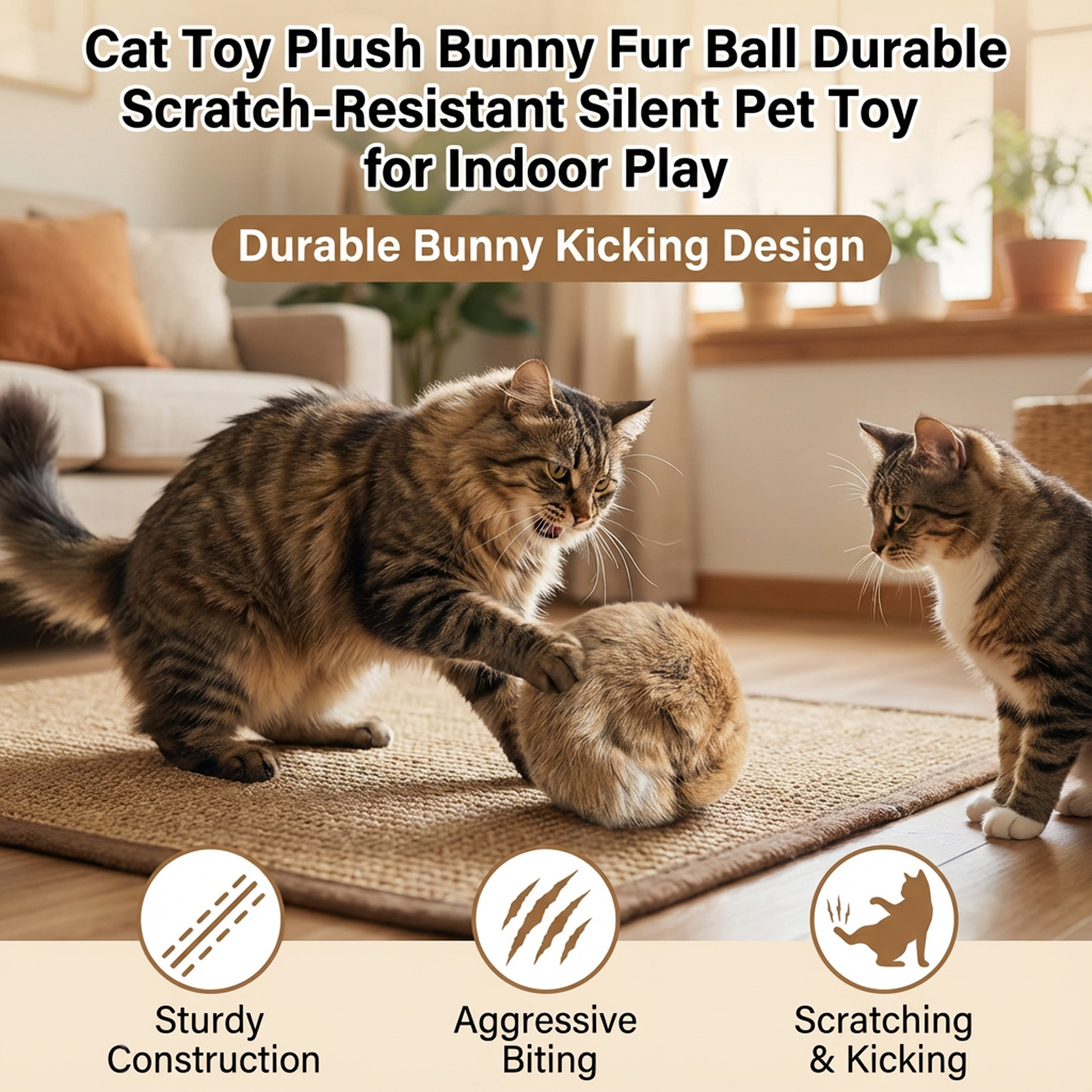 1/2/3/6pcs Rabbit Fur Ball Int - Catnip Toys review and price