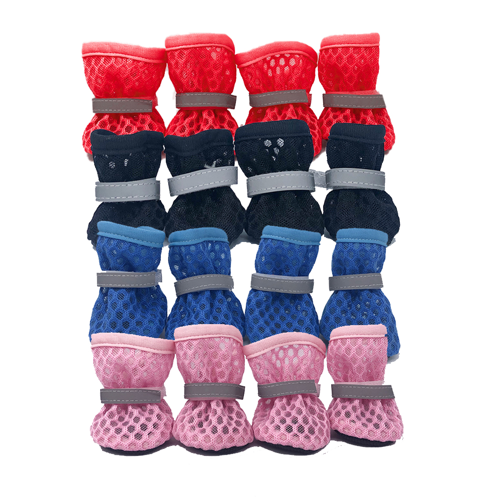 4pcs/set Summer Breathable Dog - Dog Booties Paw Protector review and price